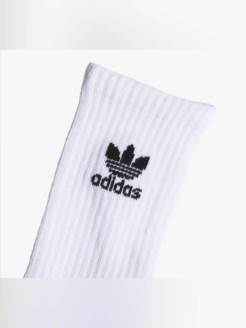 Adidas Originals White Black Trefoil logo Cushioned Tall Crew Socks multi size